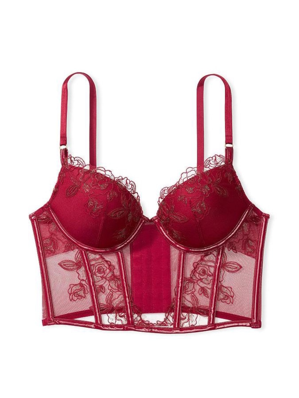 Victoria's Secret Red Lace Longline Balconette Bra